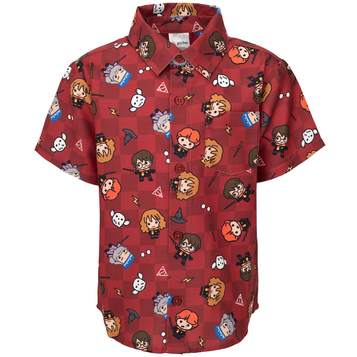 Harry Potter Hawaiian Button Down Dress Shirt