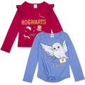Hogwarts 2 Pack Fashion Ruffle Long Sleeve Graphic T-Shirt