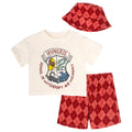 Harry Potter Loop Terry T-Shirt, Shorts and Bucket Sun Hat 3 Piece Outfit Set