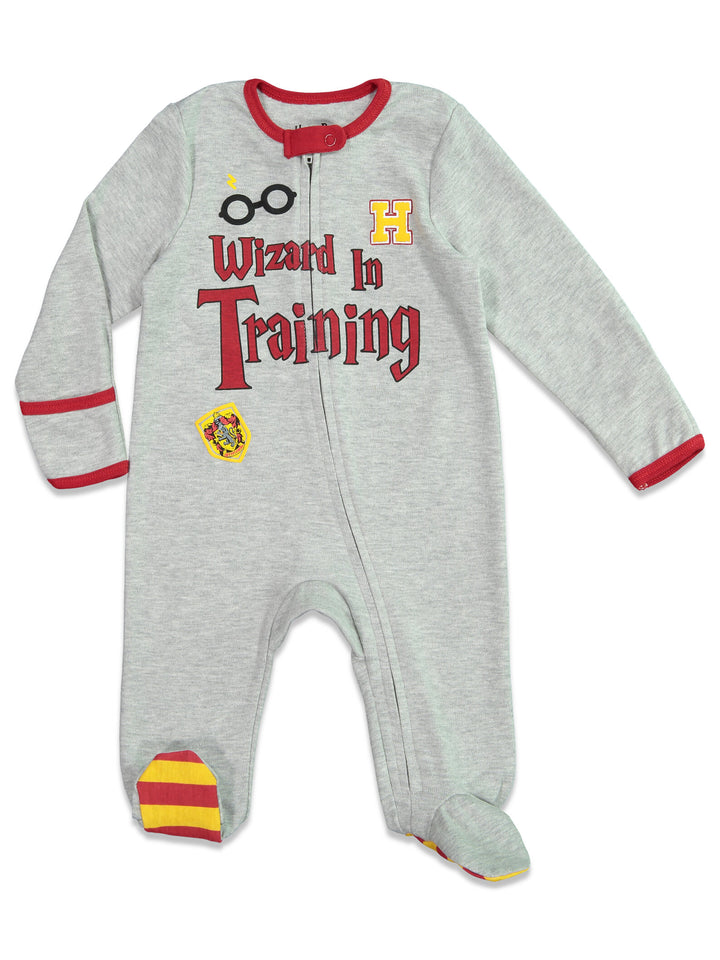 Harry Potter 4 Piece Outfit Set: Sleep N' Play Coverall Bib Blanket Burp Cloth