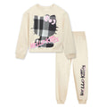 Hello Kitty Fleece Boxy Sweatshirt Crop Top and Jogger Pants Outfit Set