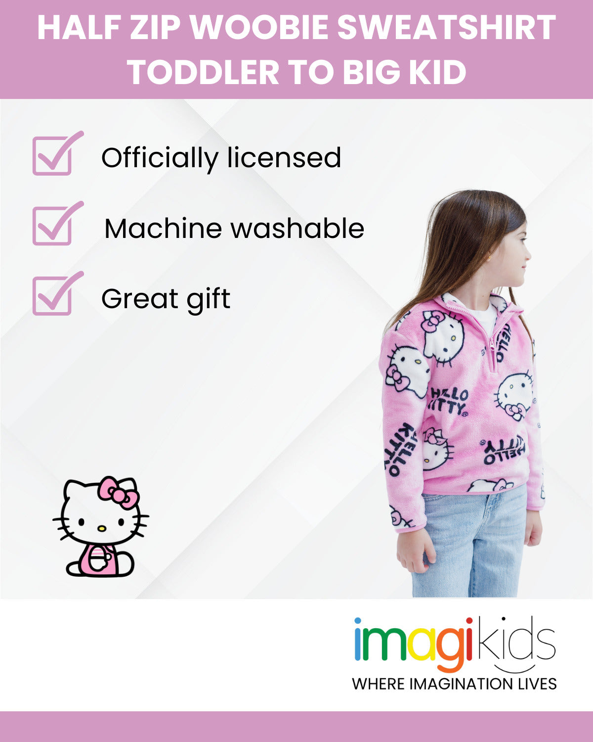 Hello Kitty Half Zip Woobie Sweatshirt – imagikids