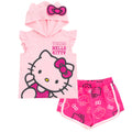 Hello Kitty Hooded Cosplay Tank Top and French Terry Dolphin Active Shorts Outfit Set