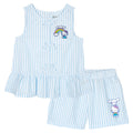 Hello Kitty Seersucker Peplum Tank Top and Shorts Outfit Set