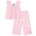Hello Kitty Square Neck Gingham Tank Top and Capri Pants Outfit Set