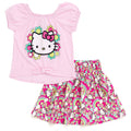 Hello Kitty Square Neck T-Shirt and Skirt Outfit Set