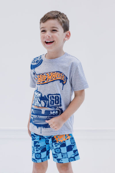 Hot Wheels T-Shirt and French Terry Shorts Outfit Set - imagikids