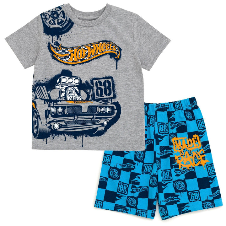 Hot Wheels T-Shirt and French Terry Shorts Outfit Set - imagikids