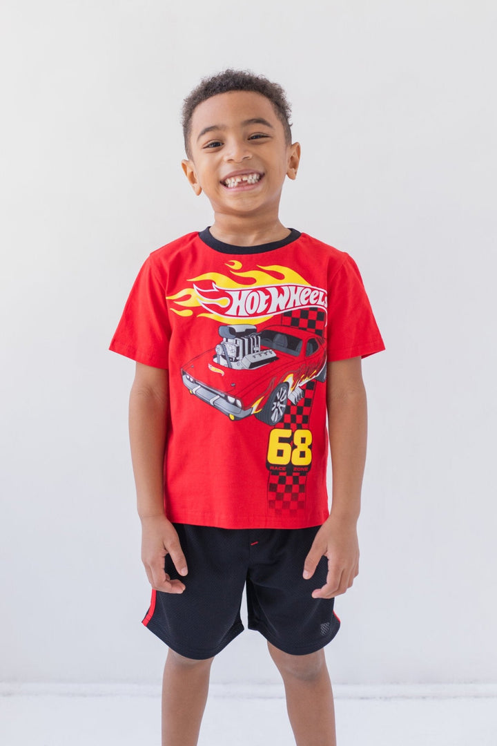 Hot Wheels T-Shirt and Mesh Shorts Outfit Set - imagikids