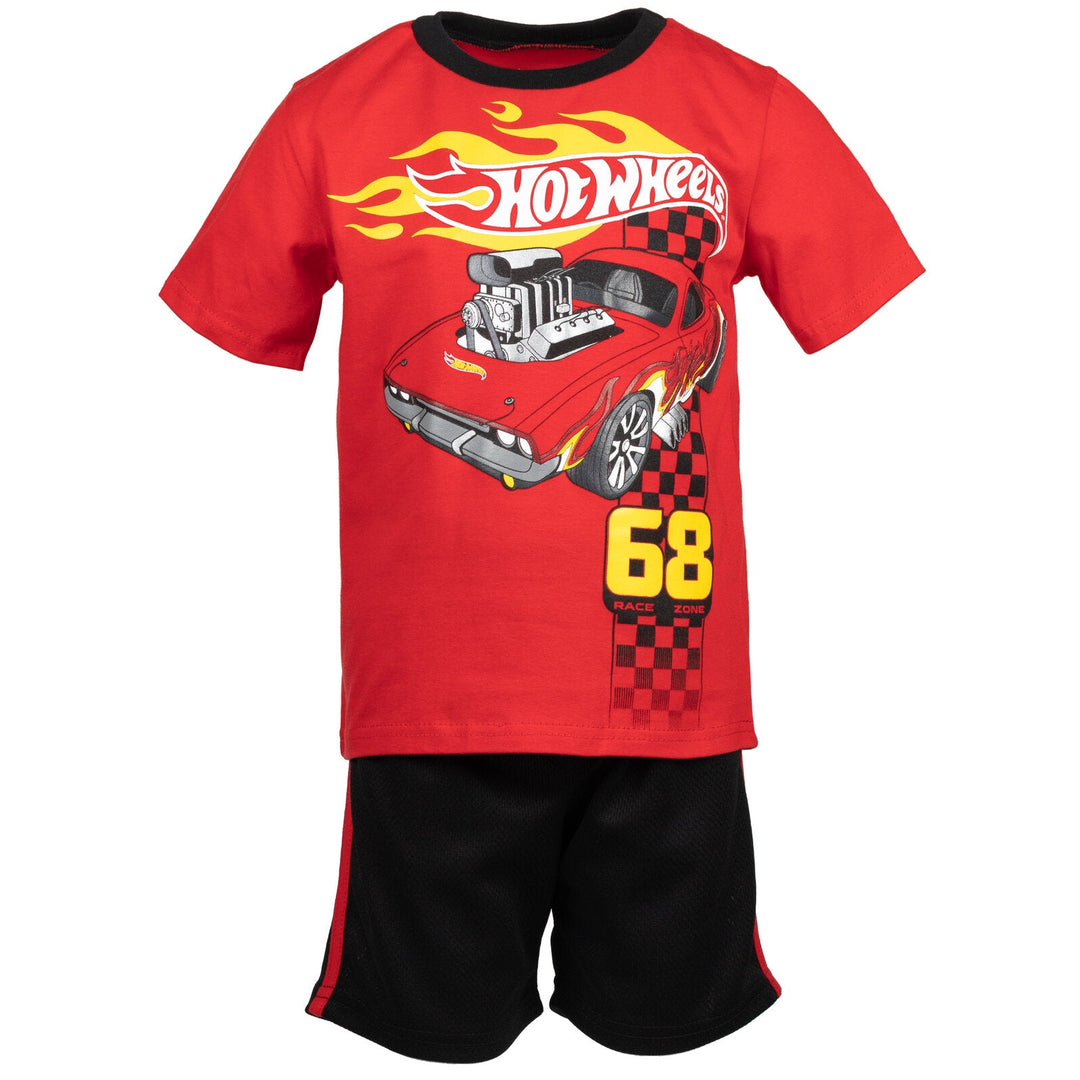 Hot Wheels T-Shirt and Mesh Shorts Outfit Set - imagikids