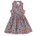 imagikids Butterfly Girls Chambray Button Down Sleeveless Dress