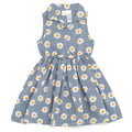 imagikids Floral Girls Chambray Button Down Sleeveless Dress
