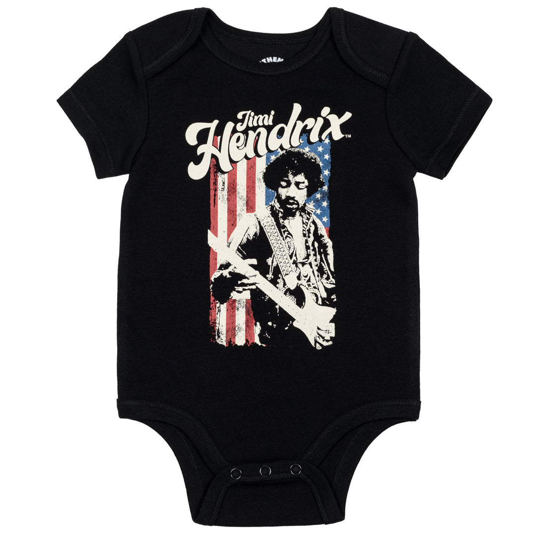 Jimi Hendrix 3 Pack Short Sleeve Bodysuits