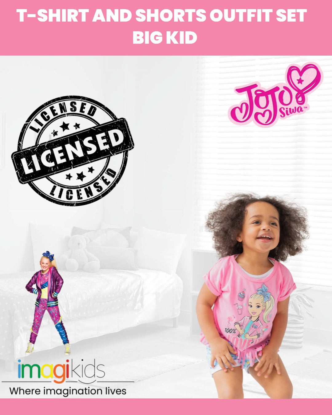 JoJo Siwa Graphic T-Shirt & French Terry Shorts - imagikids