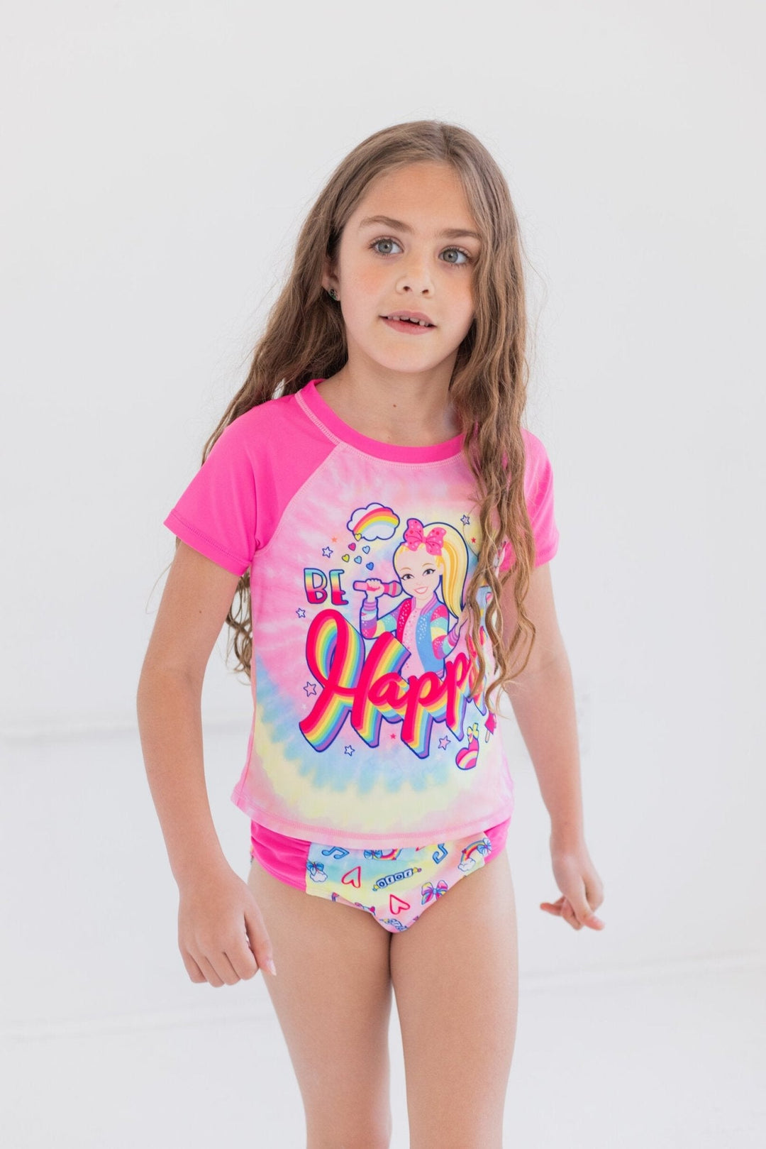 JoJo Siwa One Piece Bathing Suit Rash Guard Tankini Top and Bikini Bottom 4 Swimsuit Set - imagikids