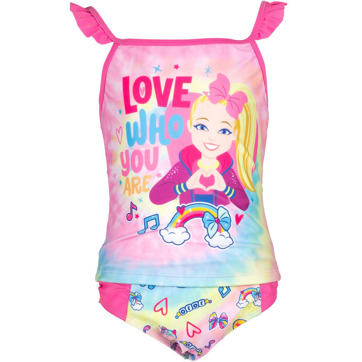 JoJo Siwa One Piece Bathing Suit Rash Guard Tankini Top and Bikini Bottom 4 Swimsuit Set - imagikids