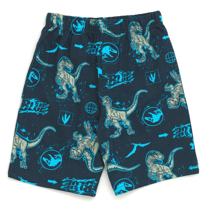 Jurassic World Jurassic Park Blue (Dinosaur) French Terry Sweatshirt and Bike Shorts - imagikids