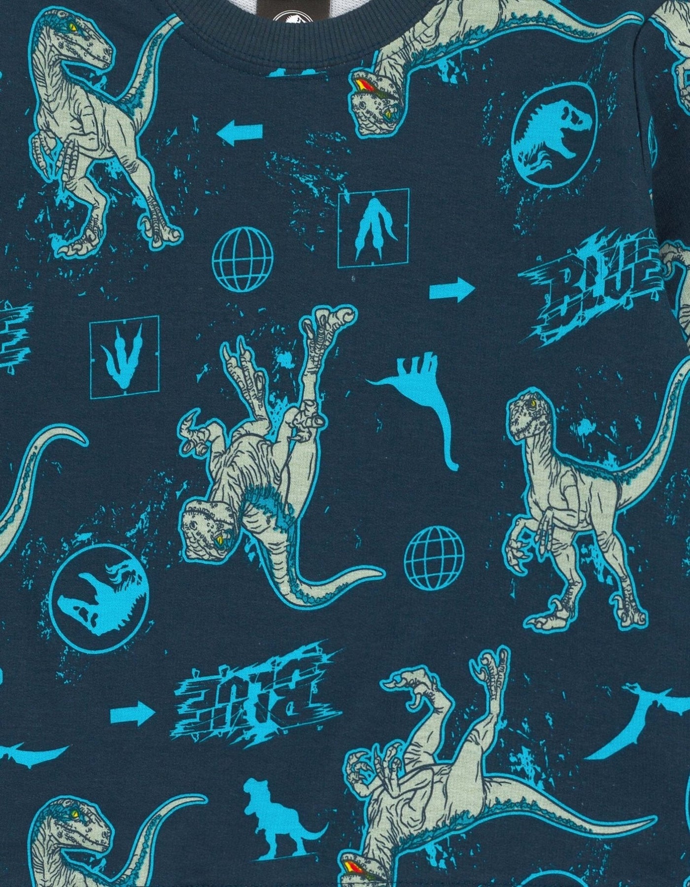 Jurassic World Jurassic Park Blue (Dinosaur) French Terry Sweatshirt and Jogger Pants Set - imagikids