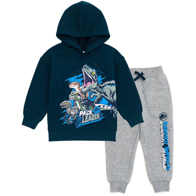 Jurassic World Jurassic Park Fleece Pullover Hoodie and Jogger Pants Outfit Set - imagikids