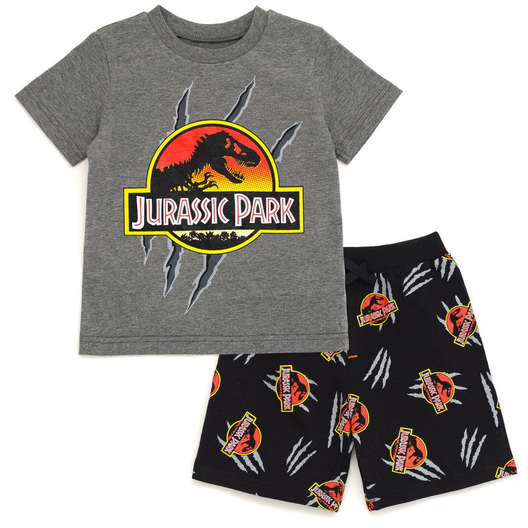 Jurassic World Jurassic Park T-Rex T-Shirt and French Terry Shorts Outfit Set - imagikids