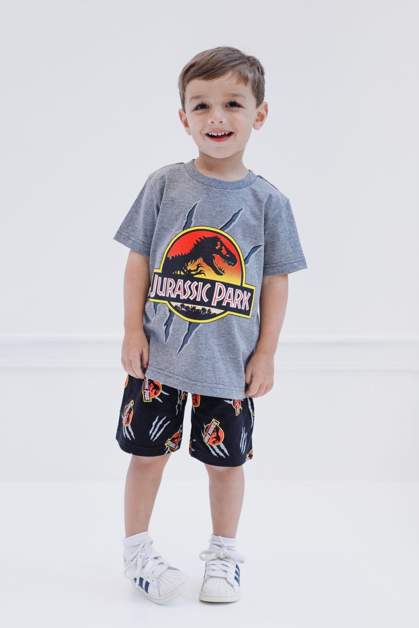 Jurassic World Jurassic Park T-Rex T-Shirt and French Terry Shorts Outfit Set - imagikids