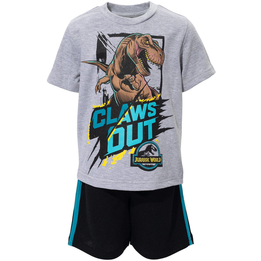 Jurassic World Jurassic World Dinosaur Athletic T-Shirt and Mesh Shorts Outfit Set - imagikids