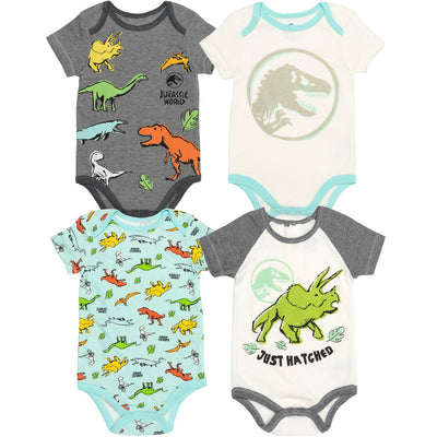 Jurassic World Jurassic World Dinosaur Baby 4 Pack Bodysuits Newborn to Toddler - imagikids