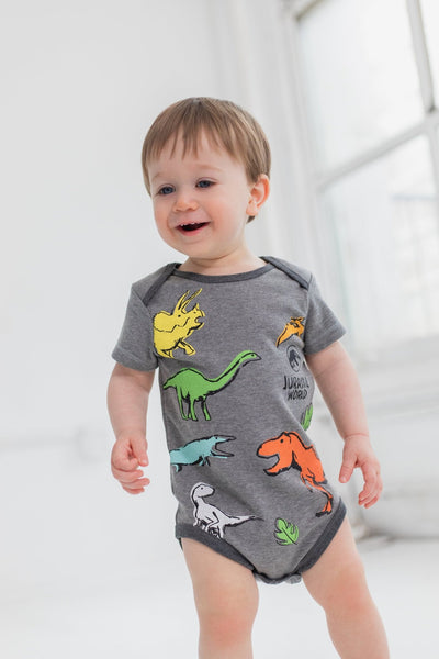 Jurassic World Jurassic World Dinosaur Baby 4 Pack Bodysuits Newborn to Toddler - imagikids