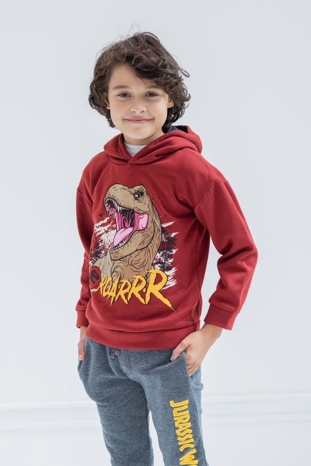 Jurassic World Jurassic World Dinosaur T-Rex Fleece Pullover Hoodie and Pants Outfit Set - imagikids