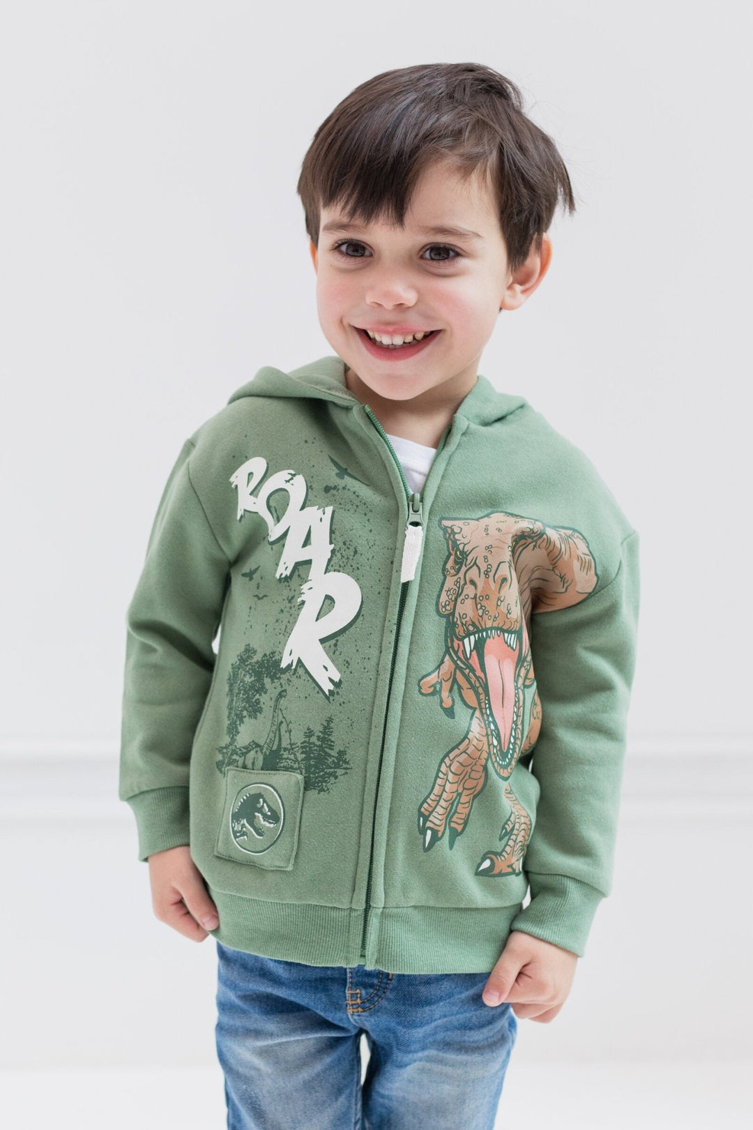 Jurassic World Jurassic World Dinosaur T-Rex Fleece Zip Up Hoodie - imagikids