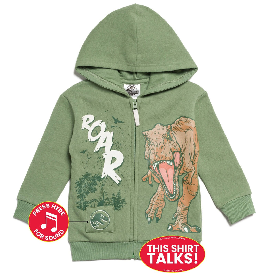 Jurassic World Jurassic World Dinosaur T-Rex Fleece Zip Up Hoodie - imagikids