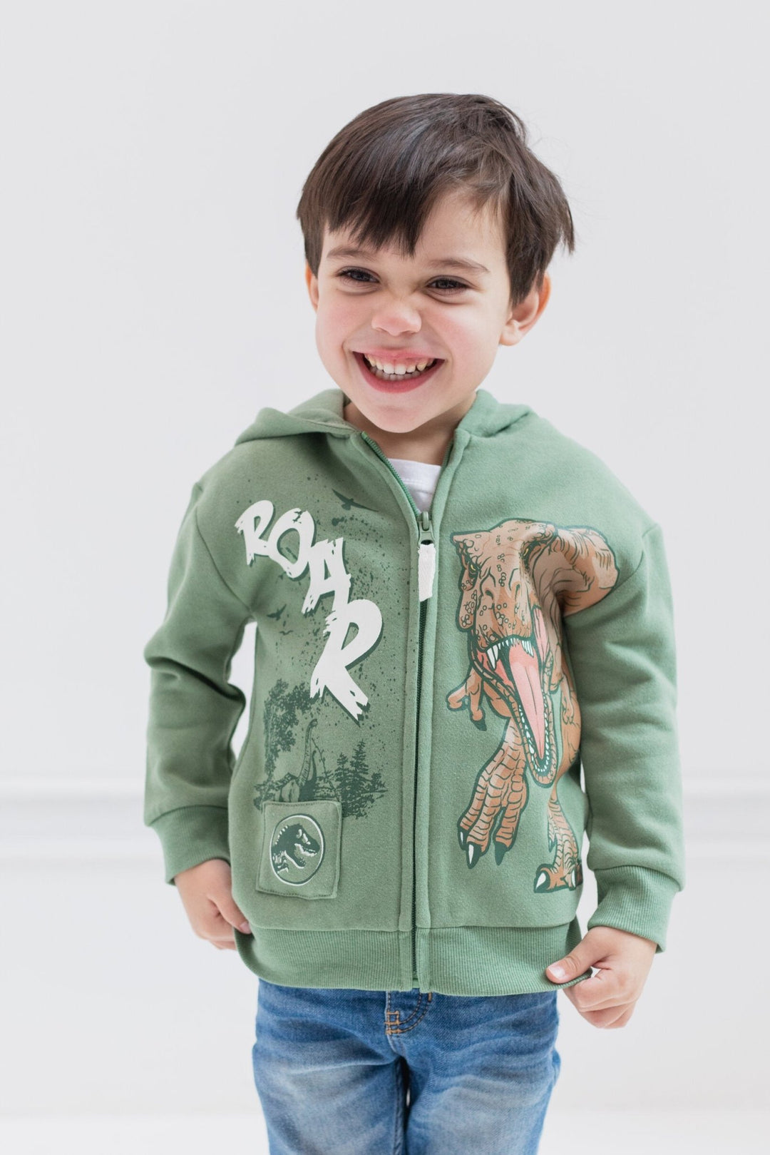 Jurassic World Jurassic World Dinosaur T-Rex Fleece Zip Up Hoodie - imagikids