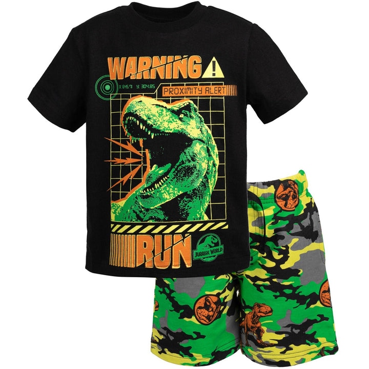 Jurassic World Jurassic World Dinosaur T-Rex T-Shirt and French Terry Shorts Outfit Set - imagikids