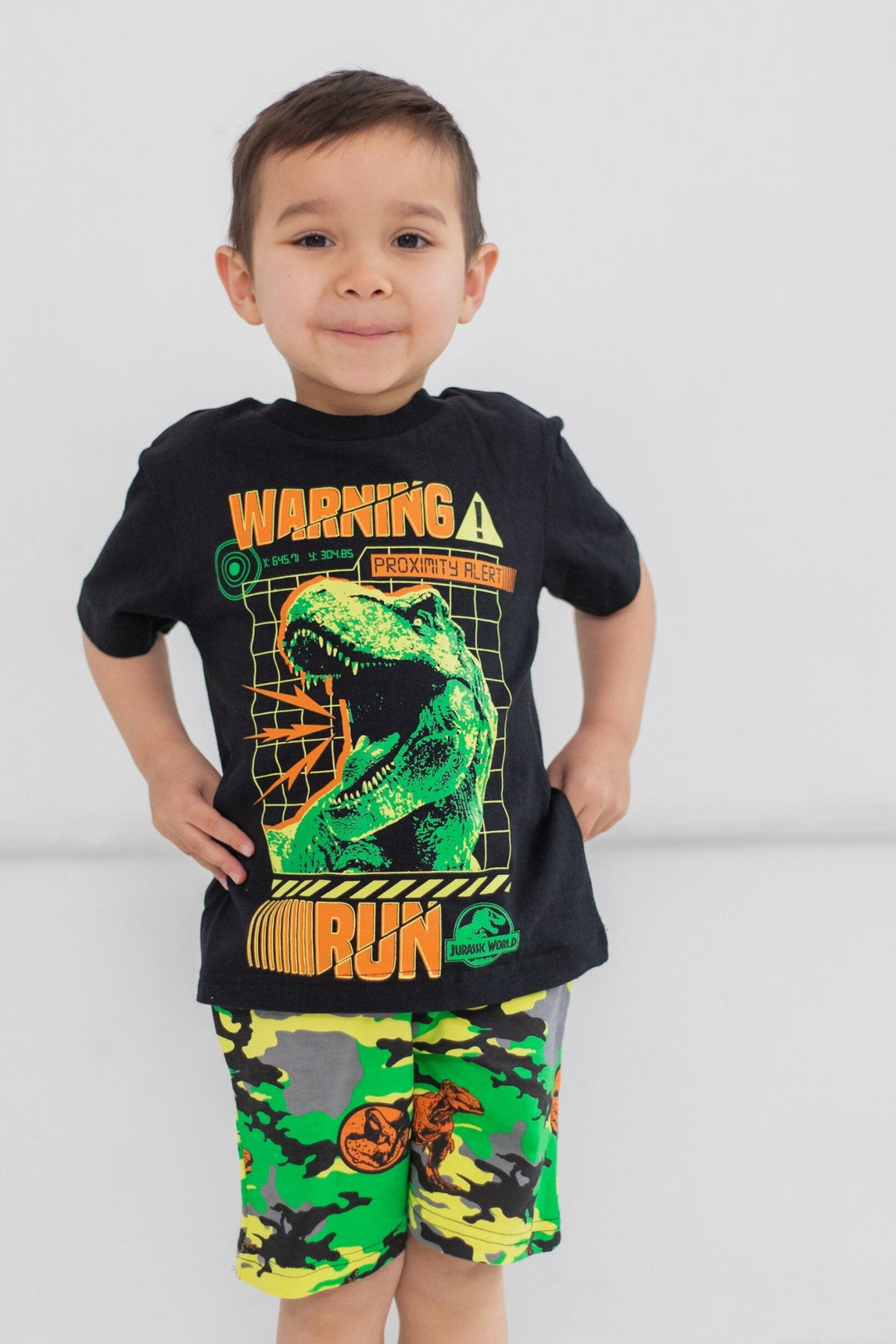 Jurassic World Jurassic World Dinosaur T-Rex T-Shirt and French Terry Shorts Outfit Set - imagikids