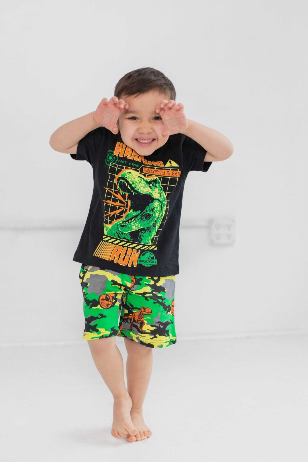 Jurassic World Jurassic World Dinosaur T-Rex T-Shirt and French Terry Shorts Outfit Set - imagikids