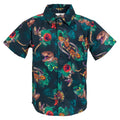 Jurassic World Park T-Rex Hawaiian Button Down Dress Shirt