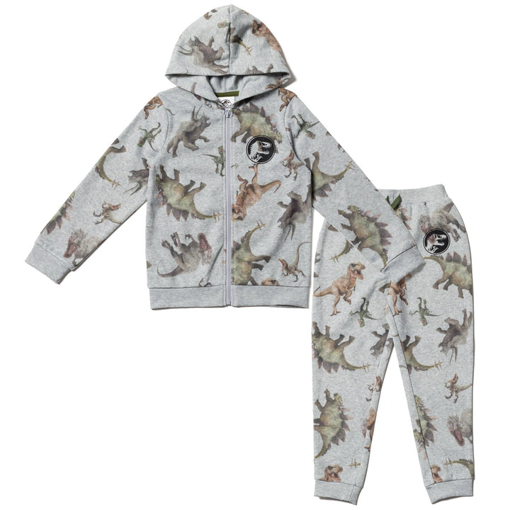 Jurassic World T-Rex Fleece Zip Up Hoodie Set - imagikids