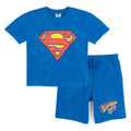 Justice League Superman French Terry T-Shirt and Shorts Outfit Set