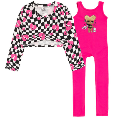 L.O.L. Surprise! Queen Bee Jumpsuit and Fleece Shrug Outfit Set