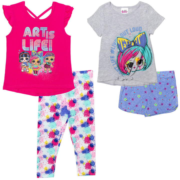 L.O.L. Surprise 3 Piece Outfit Set: T-Shirt Legging Shorts