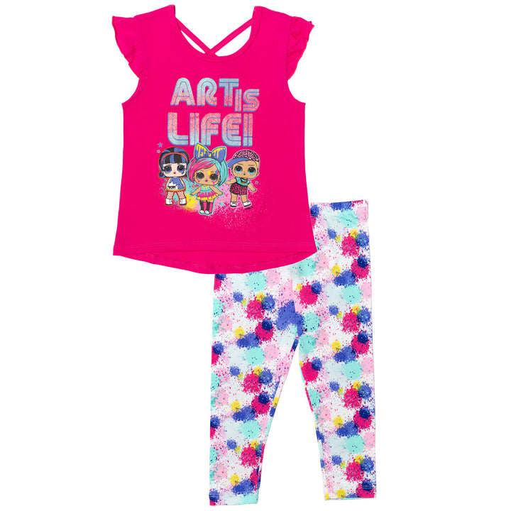 L.O.L. Surprise 3 Piece Outfit Set: T-Shirt Legging Shorts