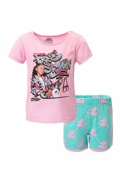 Lay Lay Graphic T-Shirt & French Terry Shorts - imagikids