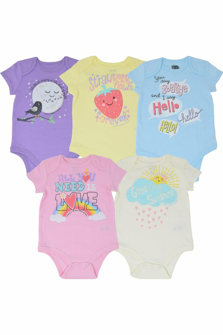 Lennon & McCartney 5 Pack Short Sleeve Bodysuit - imagikids