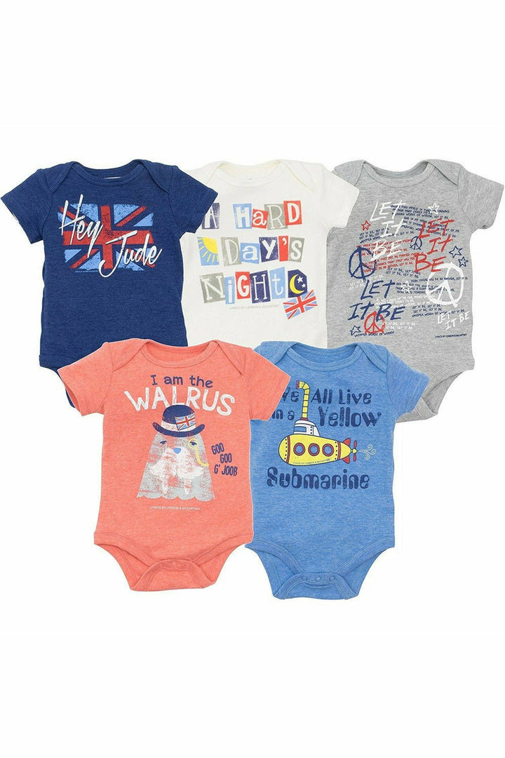 Lennon & McCartney 5 Pack Short Sleeve Bodysuit - imagikids