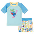 Lilo & Stitch Stitch Raglan Rash Guard and Swim Trunks UPF 50+ Outfit Set