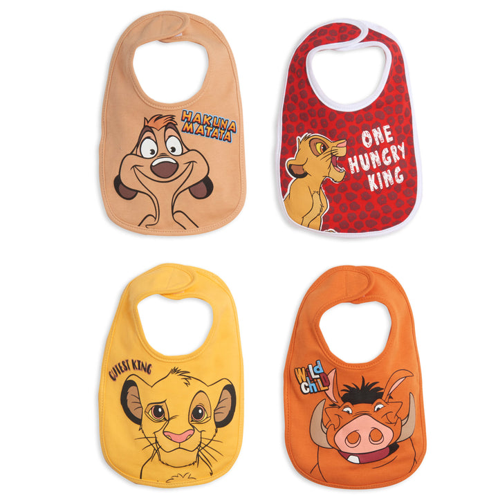 Lion King 4 Pack Bibs