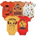 Pack de 5 bodis de manga corta de Disney