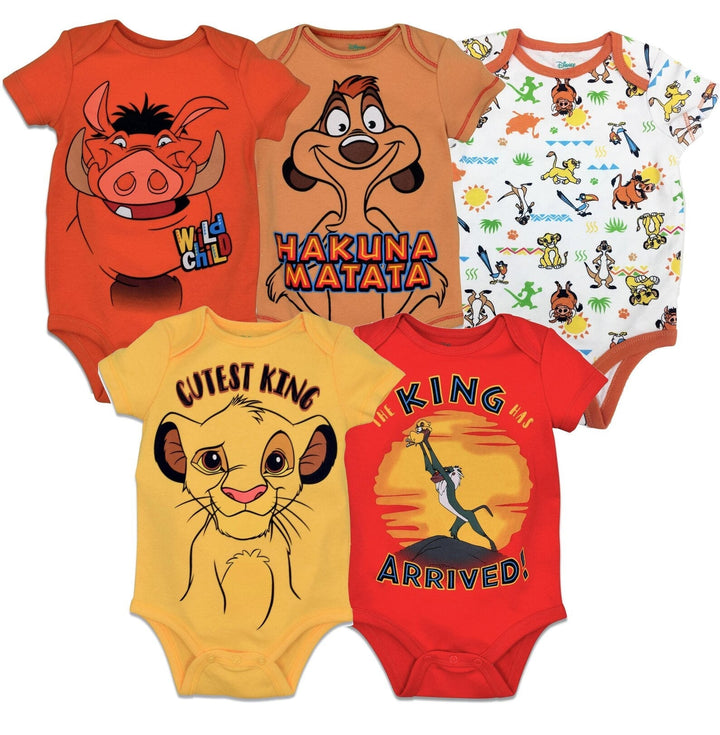 Lion King 5 Pack Bodysuits - imagikids