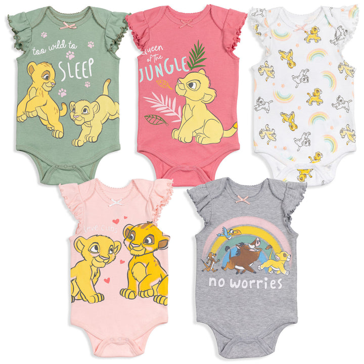 Lion King 5 Pack Bodysuits