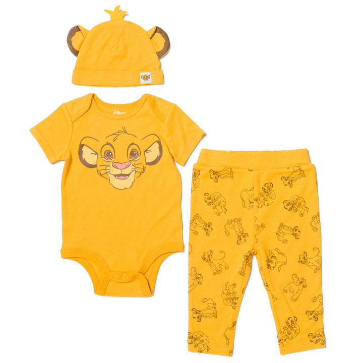 Disney Simba Short Sleeve Bodysuit & Pants & Hat